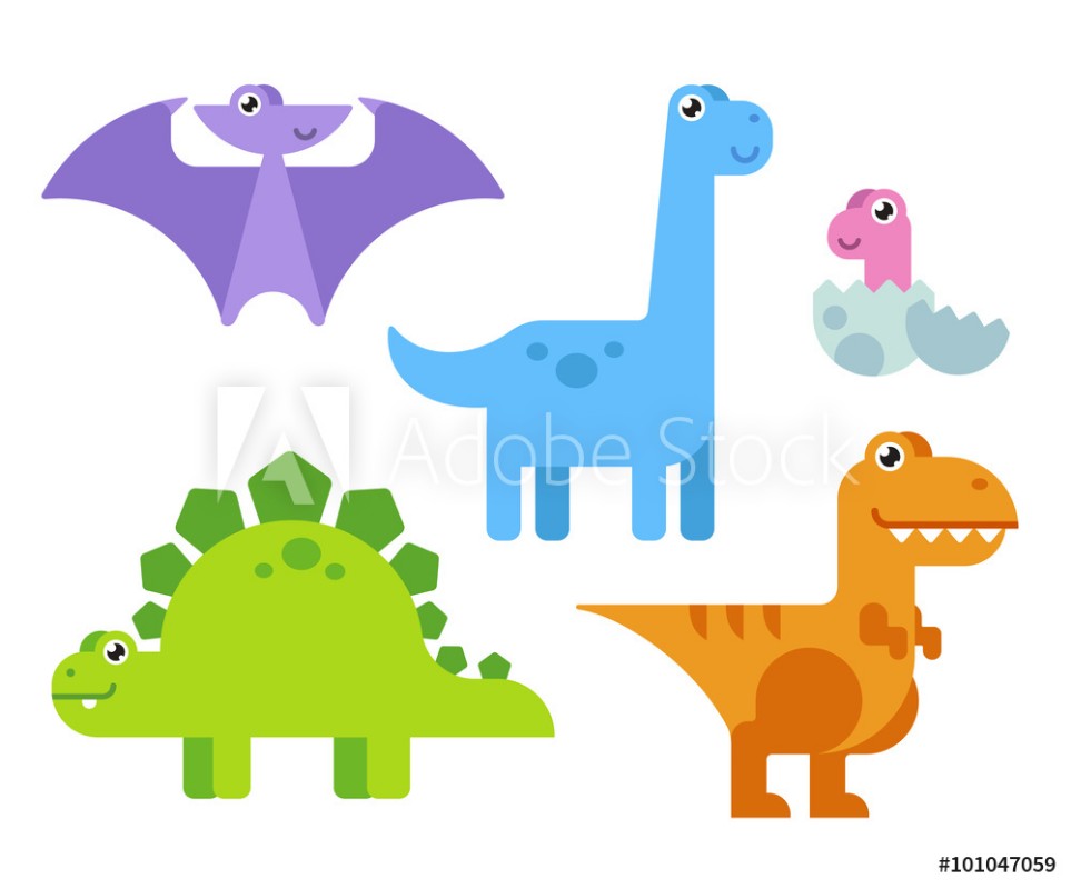 Bild på Cute Cartoon Dinosaurs